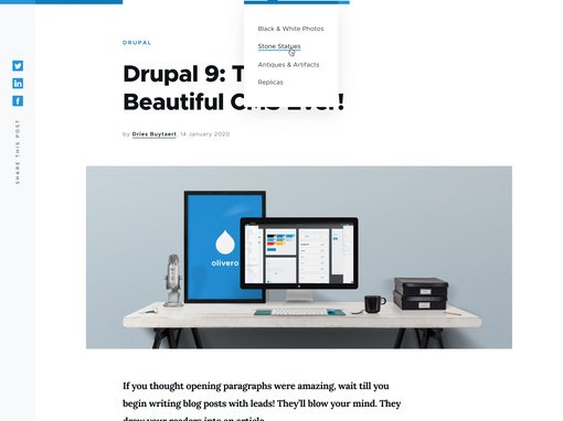 Olivero - das neue Frontend-Theme von Drupal 9 Olivero - das neue Frontend-Theme von Drupal 9
