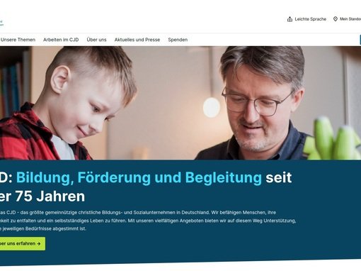 Screenshot der Startseite des cjd.de